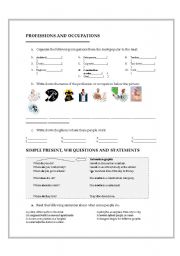 English Worksheet: jobs and workplaces using questions with do and does