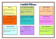 English Worksheet: Number Idioms