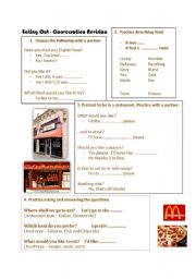 English Worksheet: Eating Out - Conversation revision (Pt 3)