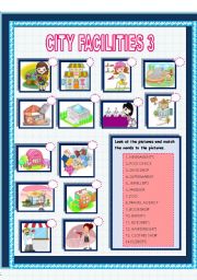 English Worksheet: CITY FACILITIES3