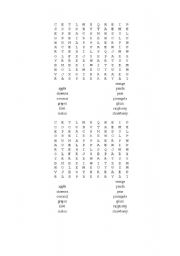 English worksheet: Fruit - word search