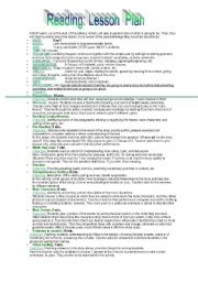 English Worksheet: reading lesson