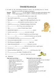 English Worksheet: Conditionals