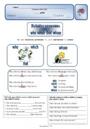 English Worksheet: Relative Pronouns