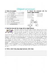 English Worksheet: object pronoun
