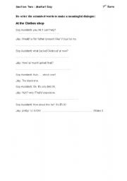 English worksheet: at the clothes shop