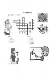 English Worksheet: Jobs Crossword