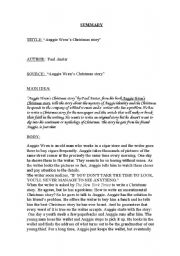 English Worksheet: Auggie Wrens Christmas story