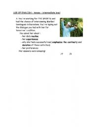 English Worksheet: tenses - female football player