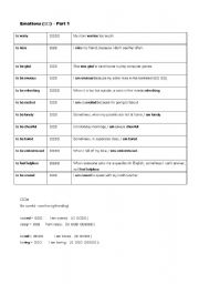 English worksheet: Emotions vocabulary builder