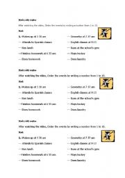 English worksheet: daily routines