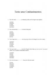 English worksheet: Teste seus conhecimentos