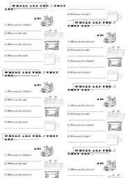 English Worksheet: Where are they? IN ON UNDER BEHIND