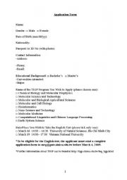 English worksheet: aplay form 