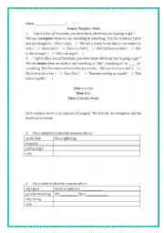 English Worksheet: Imagery: Metaphor, Simile