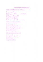 English worksheet: Song 