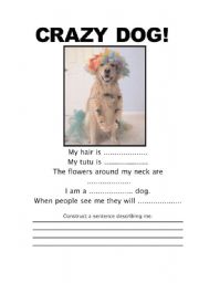 English Worksheet: Crazy Dog