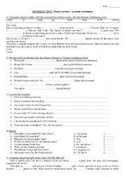 English Worksheet: Present simple and continuous practise / exam