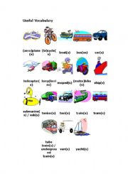 English Worksheet: useful vocaburaly about  transport  and  dialogue