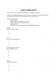 English Worksheet: Story Writing Worksheet