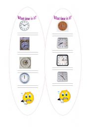 English worksheet: What time is it?