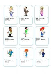 English Worksheet: Profession Cards