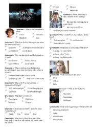 English Worksheet: TWILIGHT