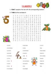 WORDSEARCH: NUMBERS