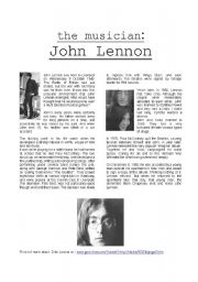 English Worksheet: biography John Lennon