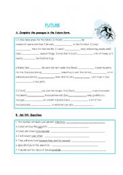 English Worksheet: Future tense