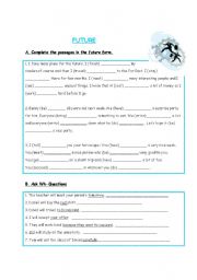 English Worksheet: Future tense