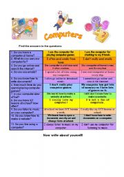 English Worksheet: computers