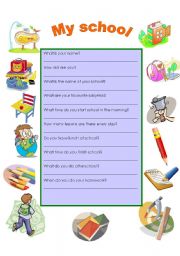 English Worksheet: My school