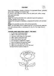 English worksheet: The rose