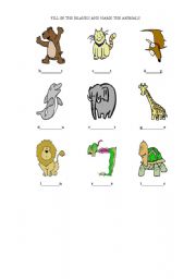 English Worksheet: animals