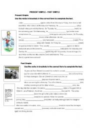 English Worksheet: PRESENT SIMPLE & PAST SIMPLE