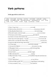 English Worksheet: Verb Patterns