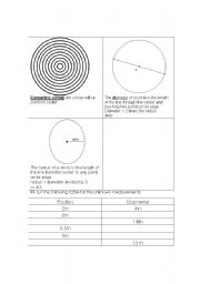 English worksheet: Circles