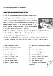 English Worksheet: Daddy Yankee Present simple vs Present continuous