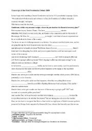 English Worksheet: Transcript of the First Presidential Debate 2008