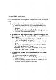 English Worksheet: Sentence Patterns to Imitate