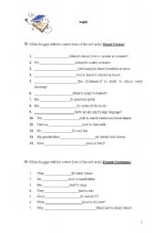 English worksheet: All verb tenses