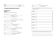 English Worksheet: Days of the week - The Cure song