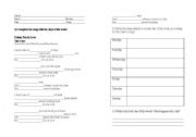 English worksheet: Days of the week - The Cure song