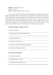 English worksheet: What kind of music do you like?