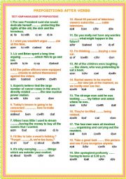 Prepositions after Some verbs and Adjectives