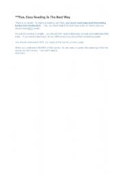 English Worksheet: Improve reading