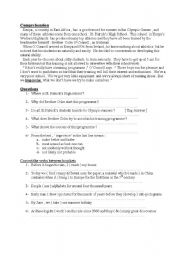 English worksheet: reading comprehension