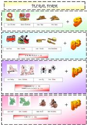 English Worksheet: Plurals 1/4