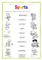 English Worksheet: sports